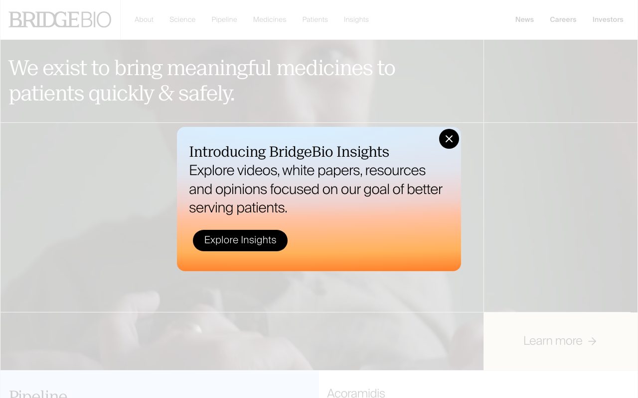 BridgeBio website