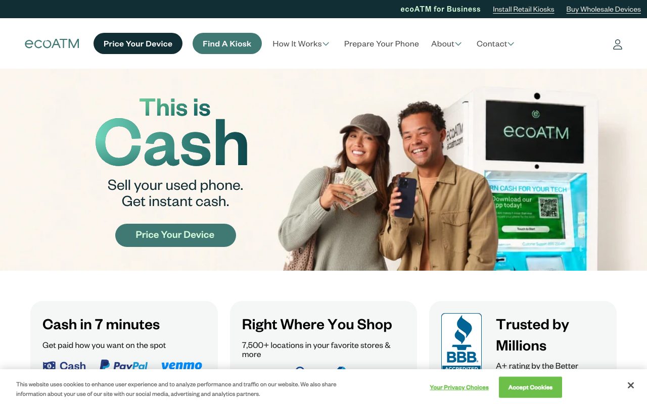 EcoATM Gazelle website