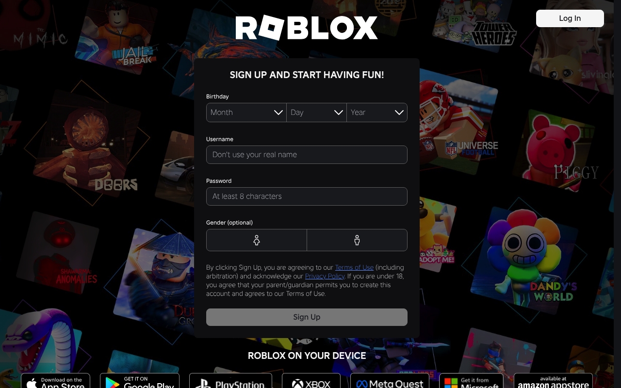 Roblox website