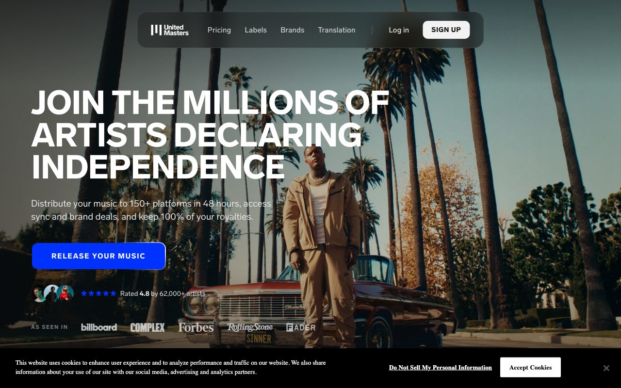 UnitedMasters website