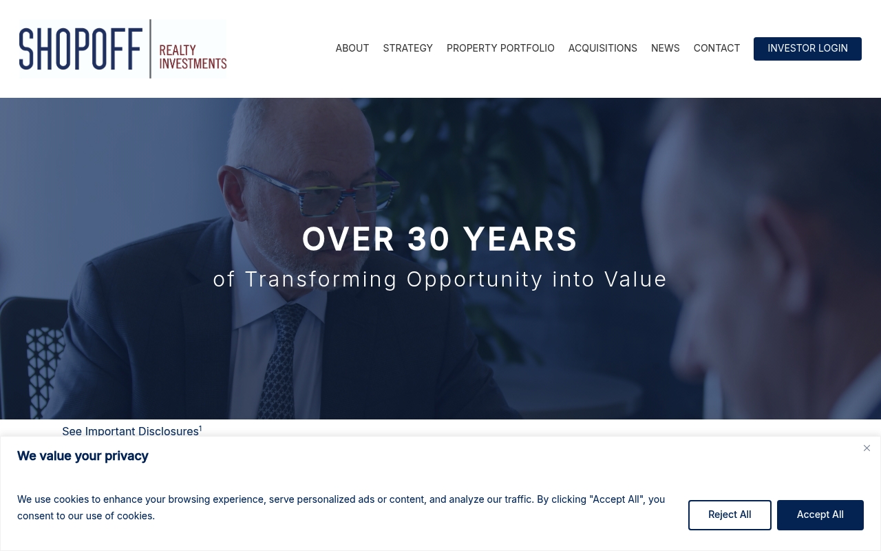 Shopoff Realty Investments website