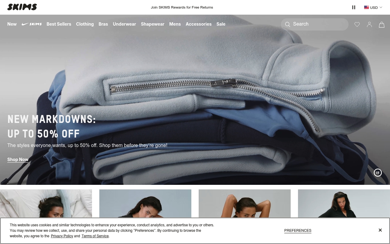 SKIMS website