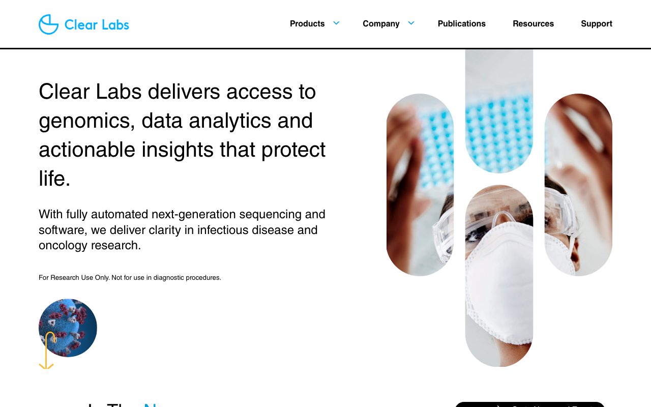 Clear Labs website