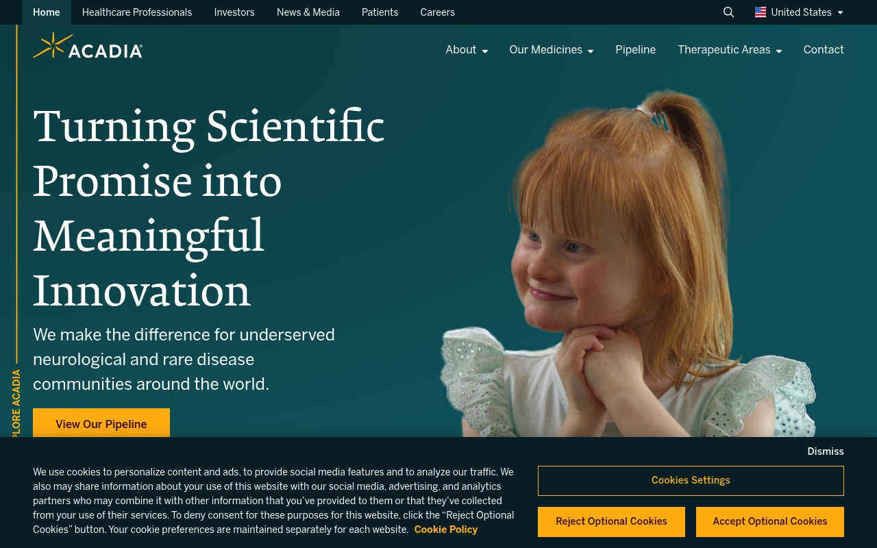 ACADIA Pharmaceuticals website