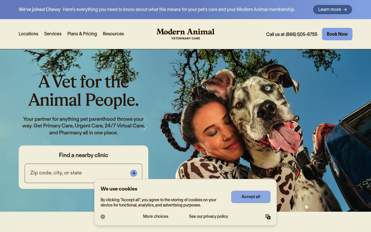 Modern Animal website