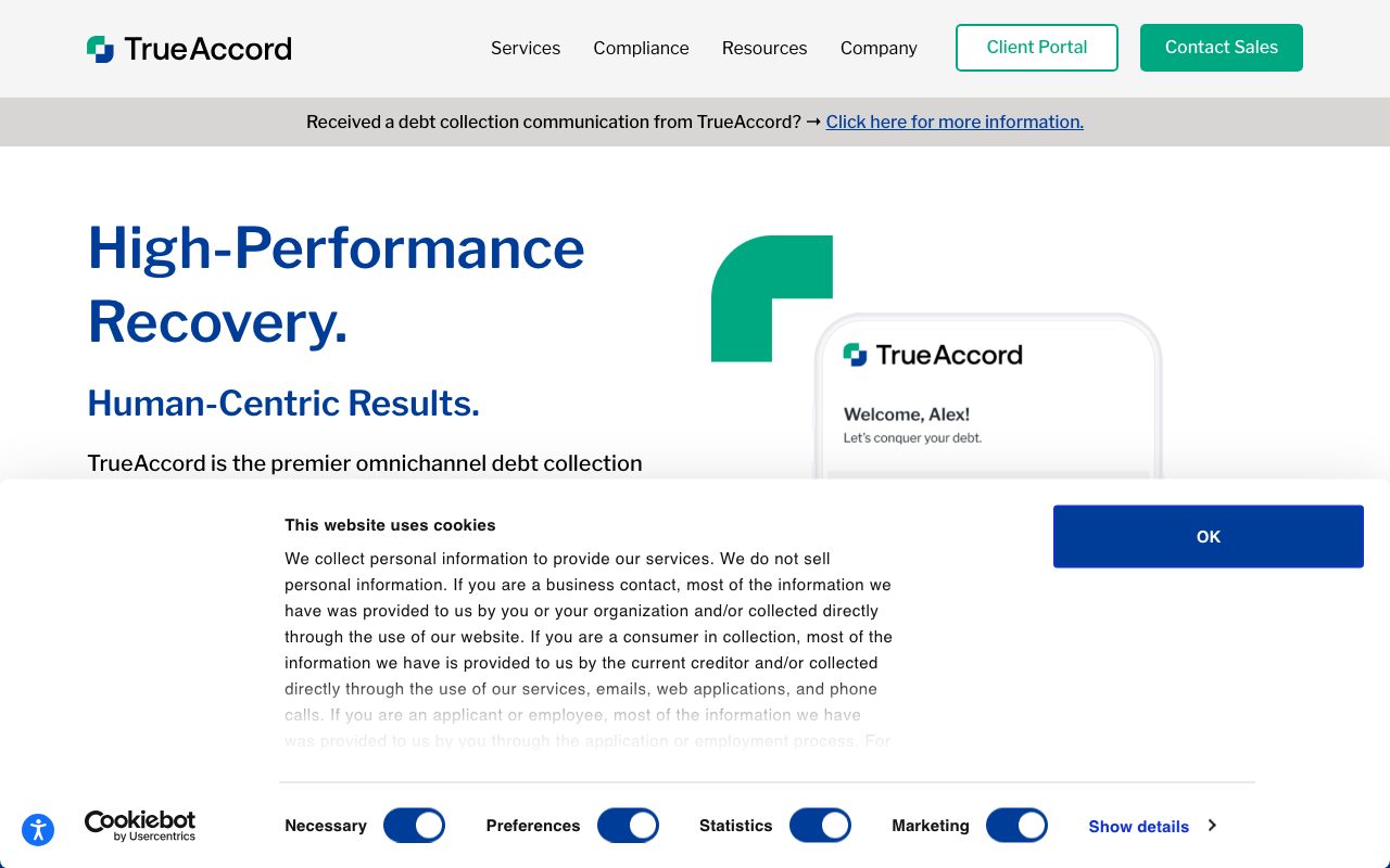 TrueAccord website