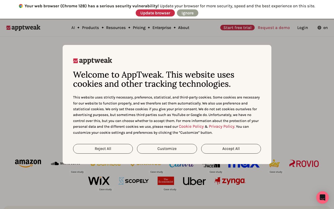 AppTweak website