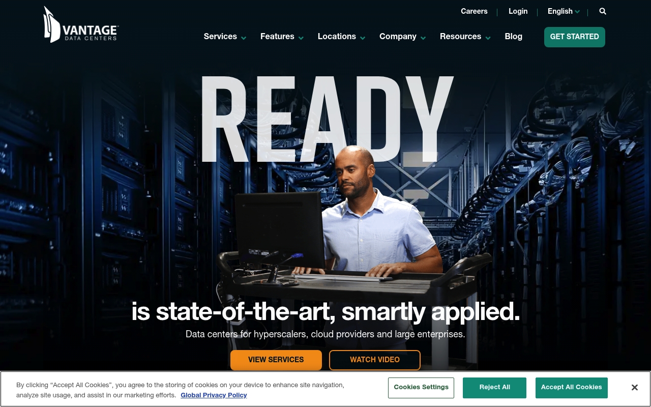 Vantage Data Centers website