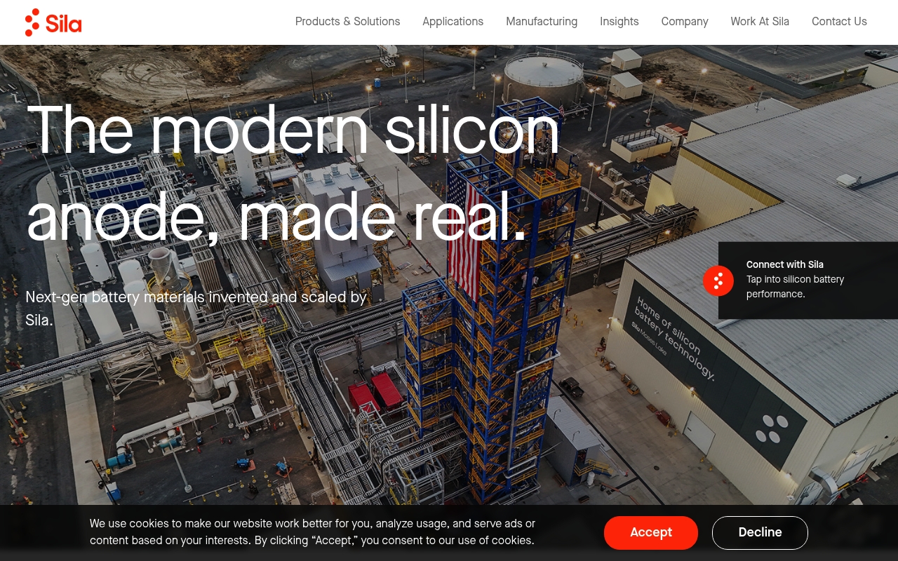 Sila Nanotechnologies website