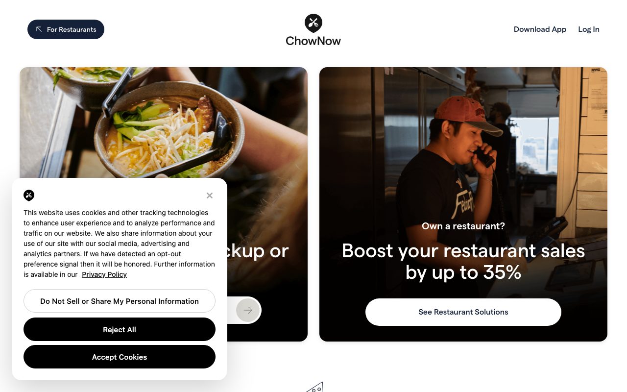ChowNow website