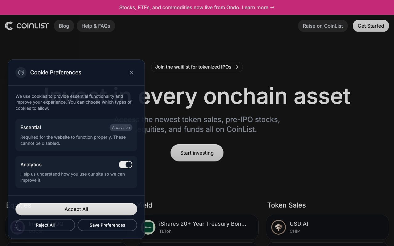 CoinList website