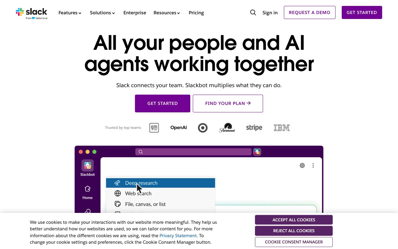 Slack website