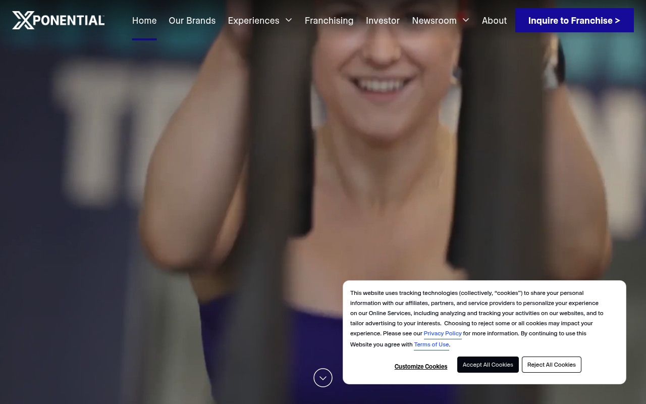 Xponential Fitness website