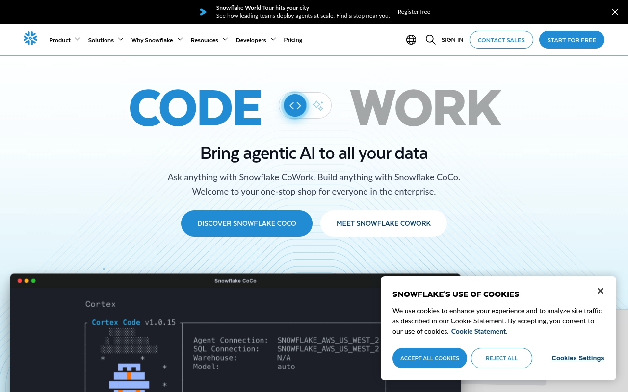Snowflake Computing website