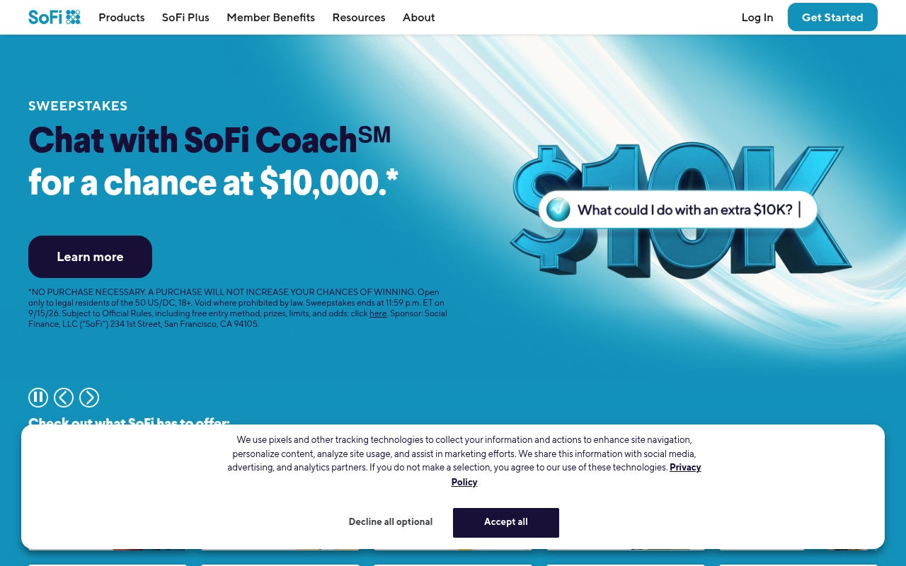 SoFi website