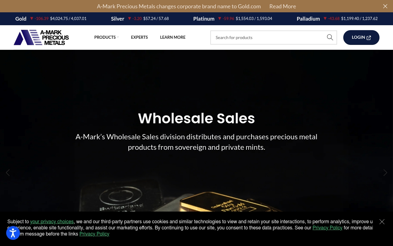 A-Mark Precious Metals website