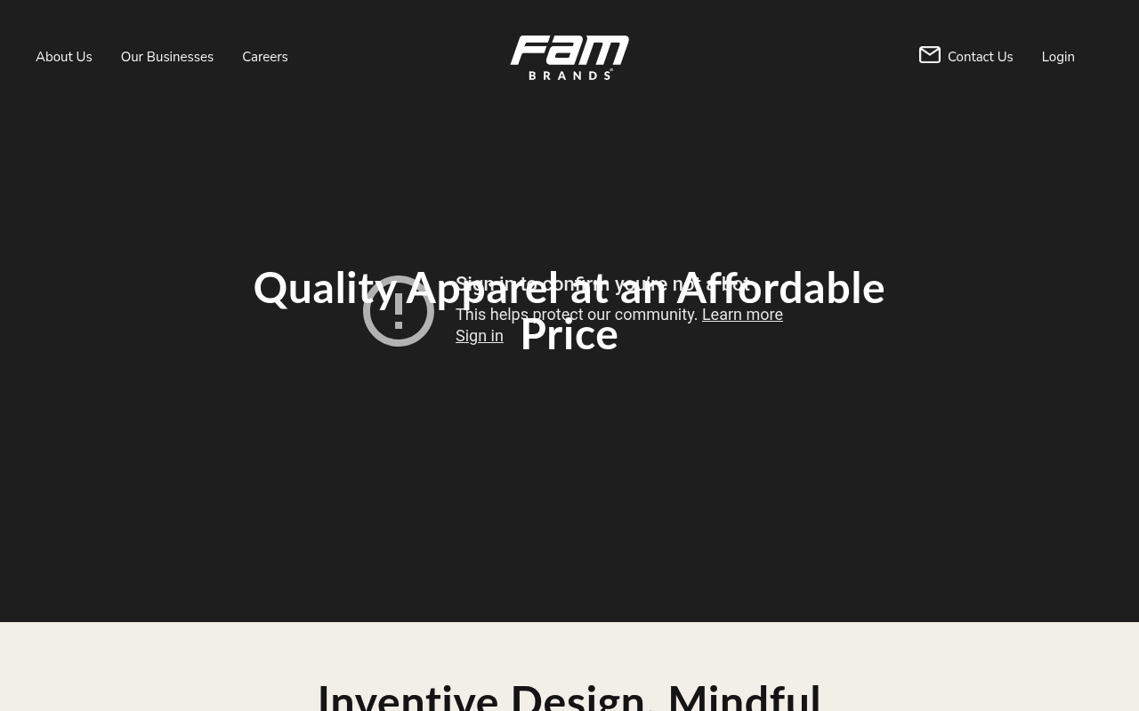 FAM Brands website