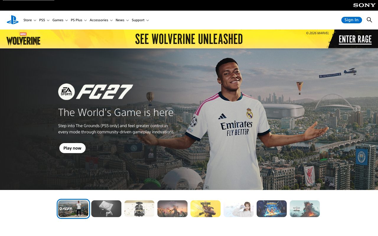 Sony PlayStation website