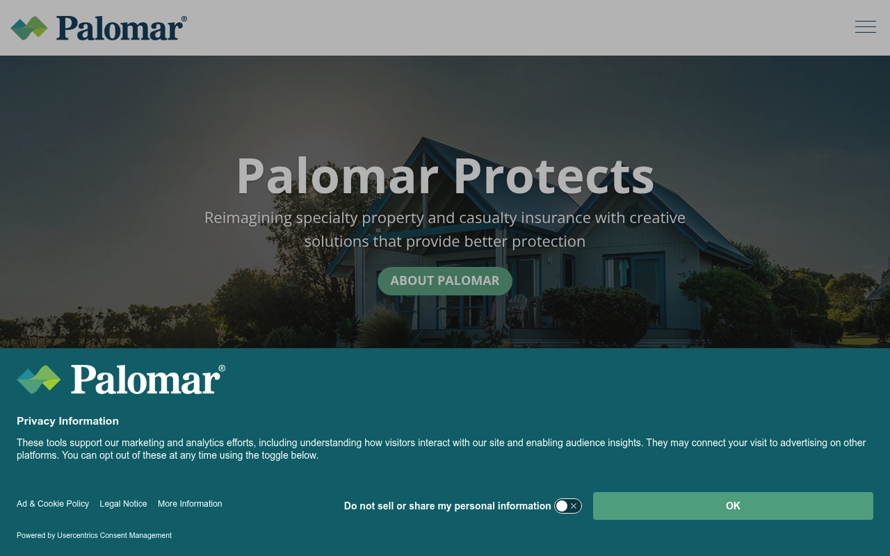 Palomar Specialty Insurance Company website
