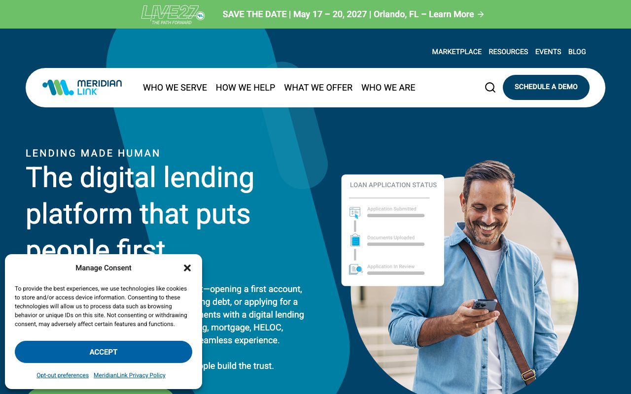 MeridianLink website