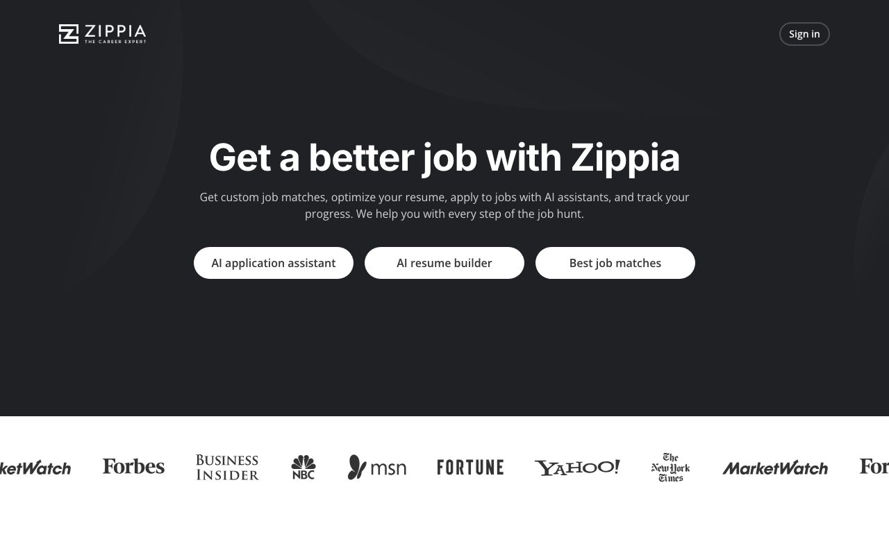 Zippia website