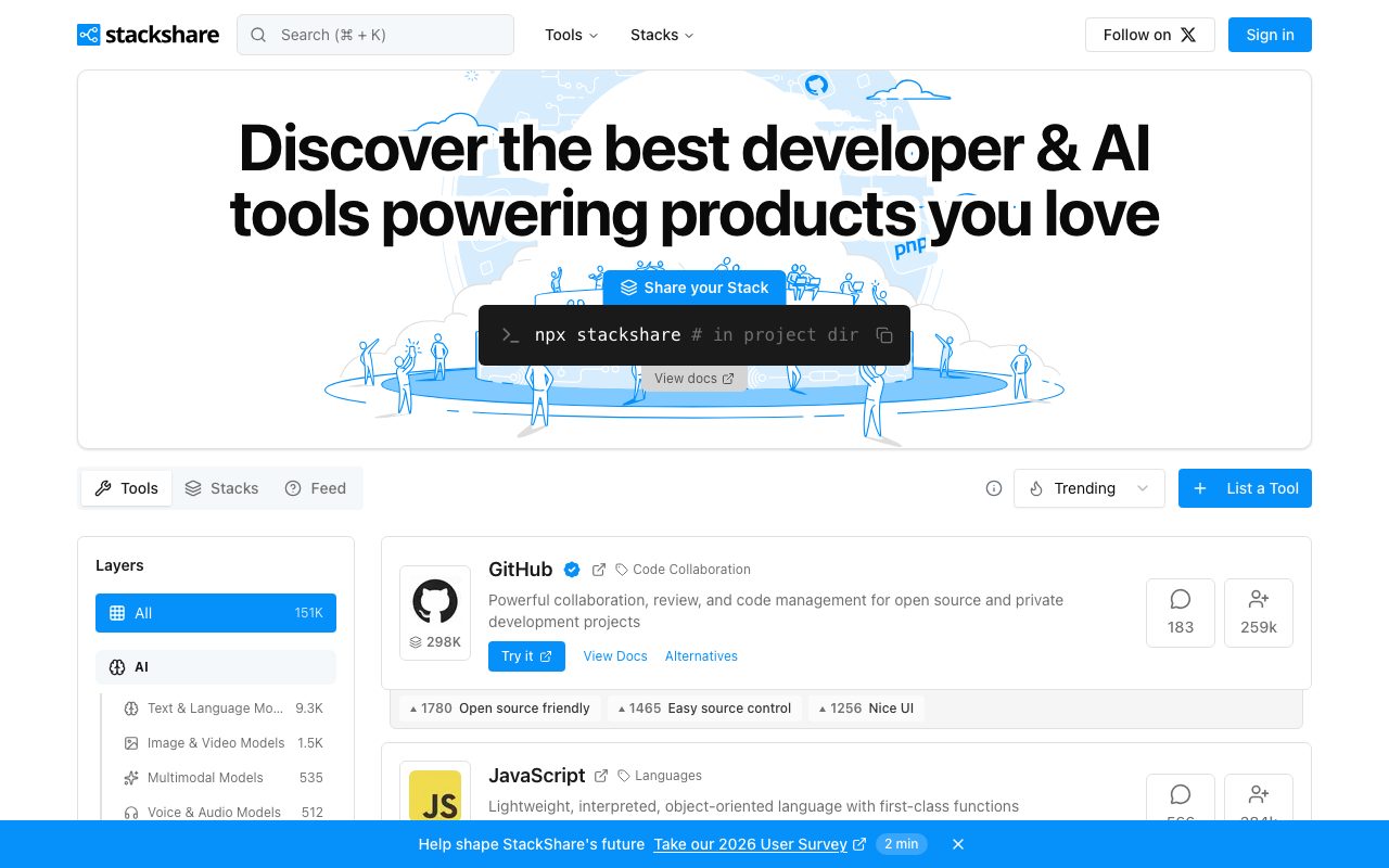 Stackshare website