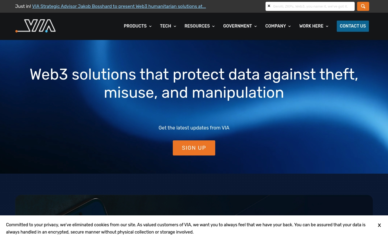VIA website