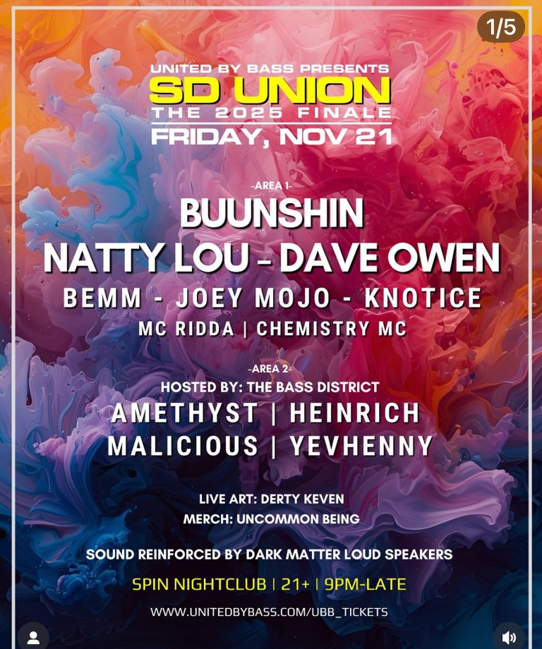 SD Union w/ Buunshin + Natty Lou + Dave Owen
