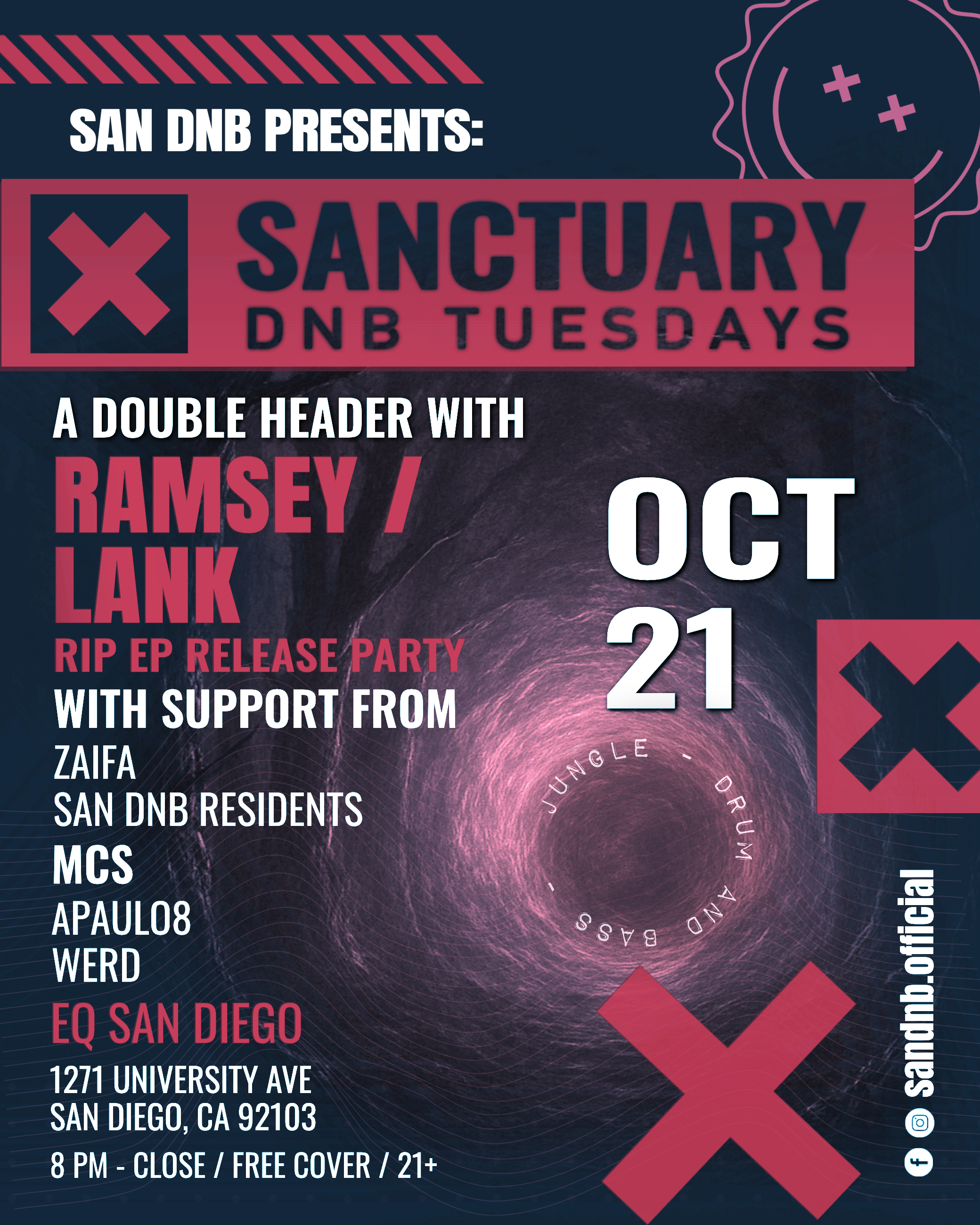 San DNB Presents Sanctuary Double Header with Ramsey / Lank RIP EP Release