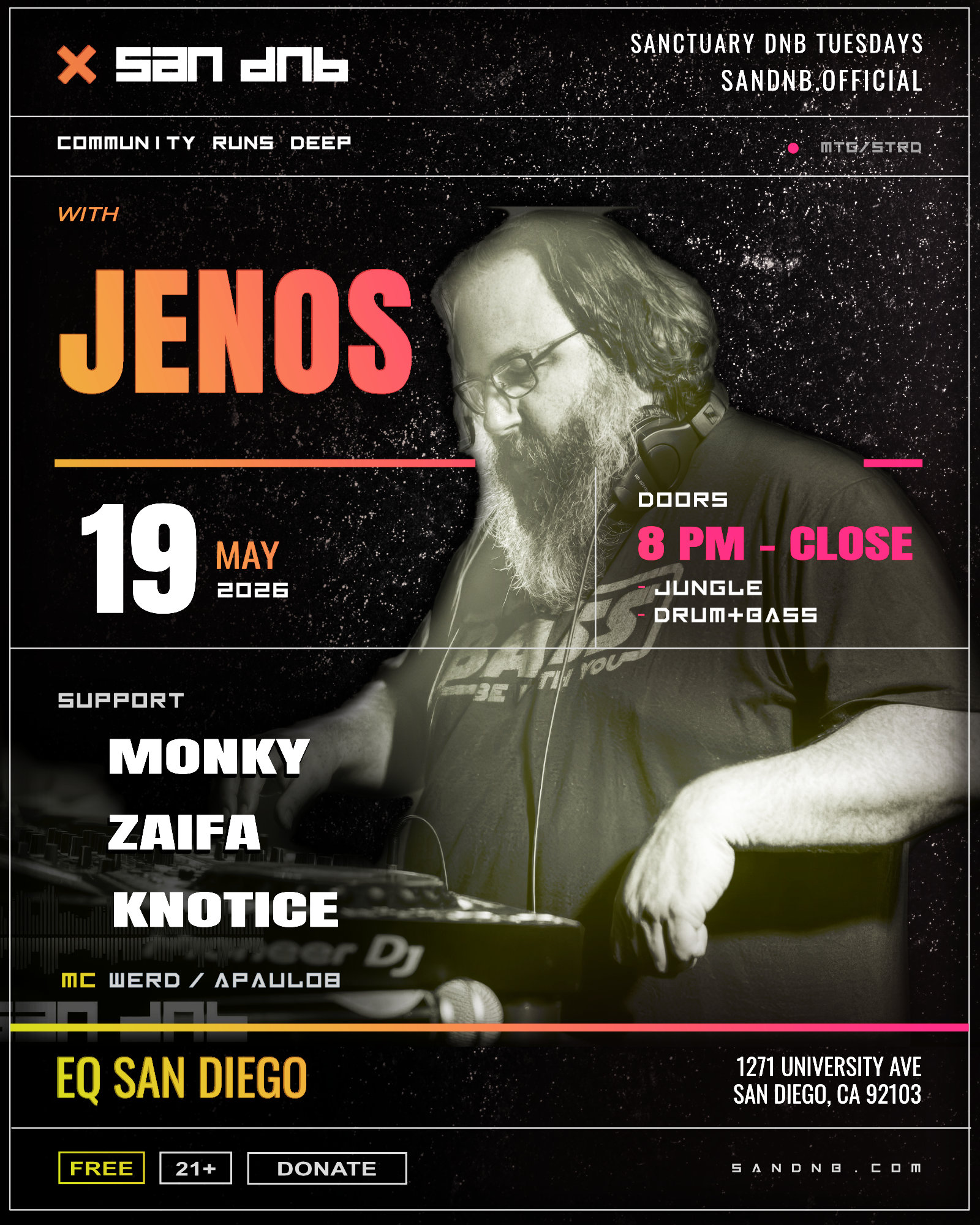 San DNB Presents Sanctuary with JENOS
