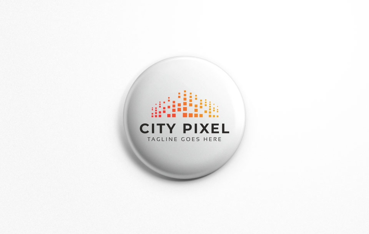 Download Шаблон логотипа "City Pixel Logo Template" / City Pixel Logo Template - Шаблон логотипа на тему графика agent apartment arch architectural building circular city construction firm framework home house housing industrial property psd logo pyramid real estate