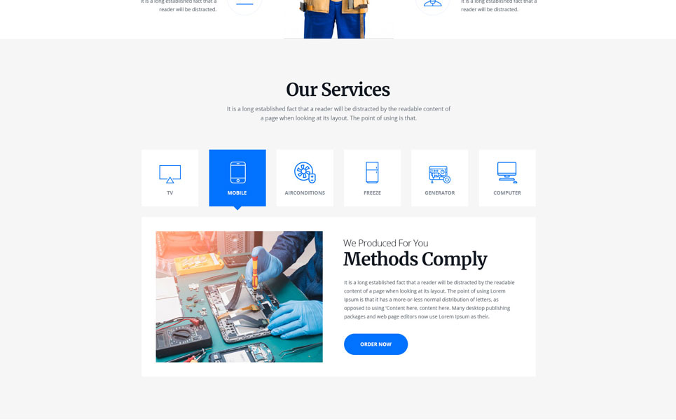 Download PSD шаблон "Elecmart Electronics Service Provider Company PSD Template" / Elecmart Electronics Service Provider Company PSD Template - PSD шаблон на тему электроника electronics psd creative ui ux design template website responsive minimal corporate