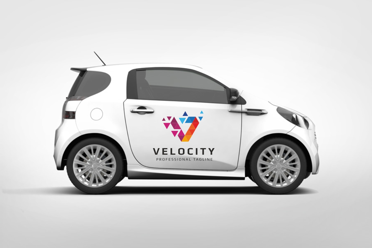 Download Шаблон логотипа "Velocity - V Letter Polygon Logo Template" / Velocity - V Letter Polygon Logo Template - Шаблон логотипа на тему графика alphabet app brand color colour creative design digital graphic icon initial letter v logo media monogram mozaic negative space pixel