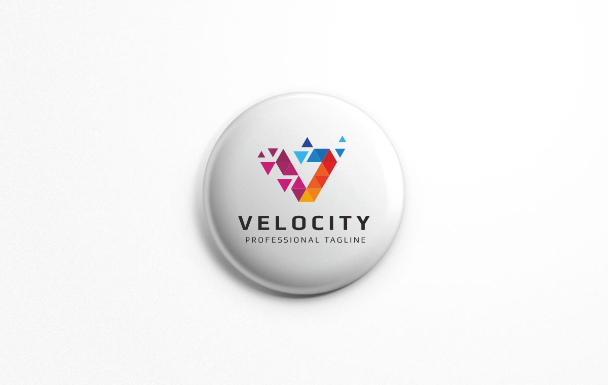 Download Шаблон логотипа "Velocity - V Letter Polygon Logo Template" / Velocity - V Letter Polygon Logo Template - Шаблон логотипа на тему графика alphabet app brand color colour creative design digital graphic icon initial letter v logo media monogram mozaic negative space pixel
