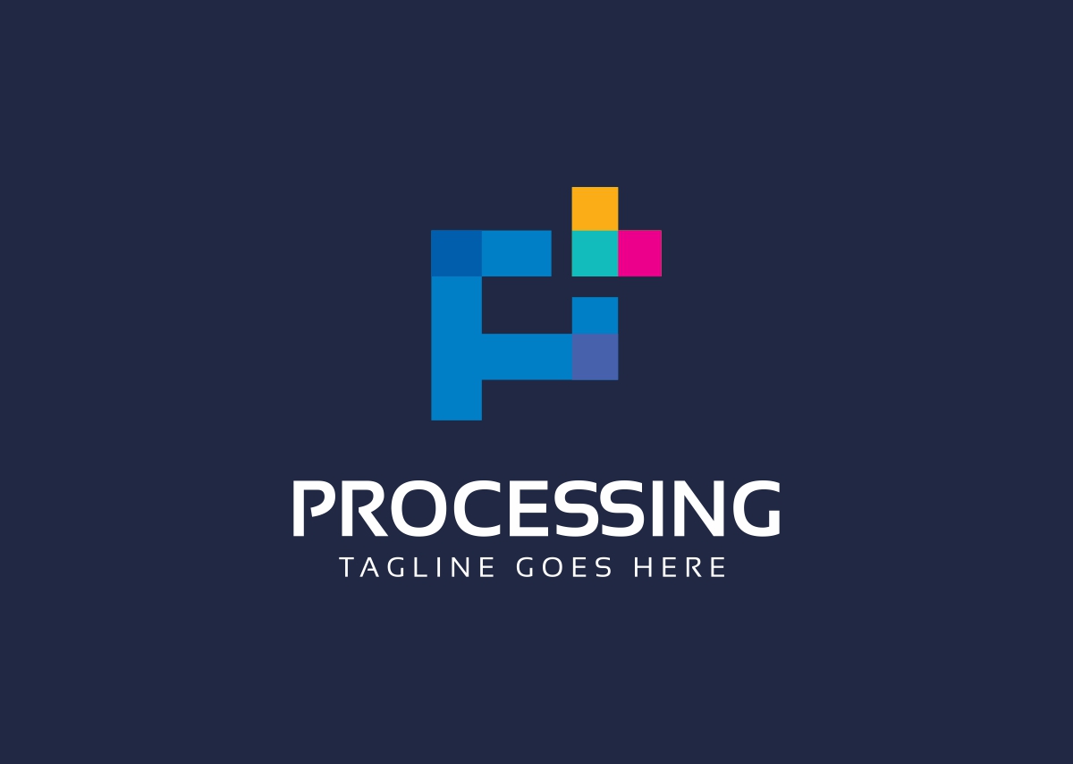 Download Шаблон логотипа "Processing P Letter Logo Template" / Processing P Letter Logo Template - Шаблон логотипа на тему графика addition agency brand business consultant consulting corporate entertainment identity investment letter p marketing media p logo plus symbol pole positive