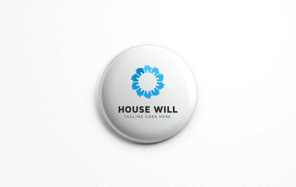 Download Шаблон логотипа "House Will Logo Template" / House Will Logo Template - Шаблон логотипа на тему графика building decor fix home lighting house light indoor moon out door property real estate rent sun yellow
