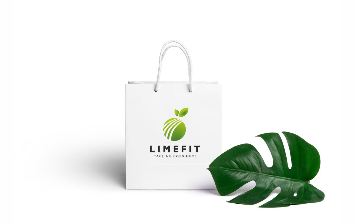 Download Шаблон логотипа "Limefit Logo Template" / Limefit Logo Template - Шаблон логотипа на тему графика food fresh fruit green lime orange zest fit fitness