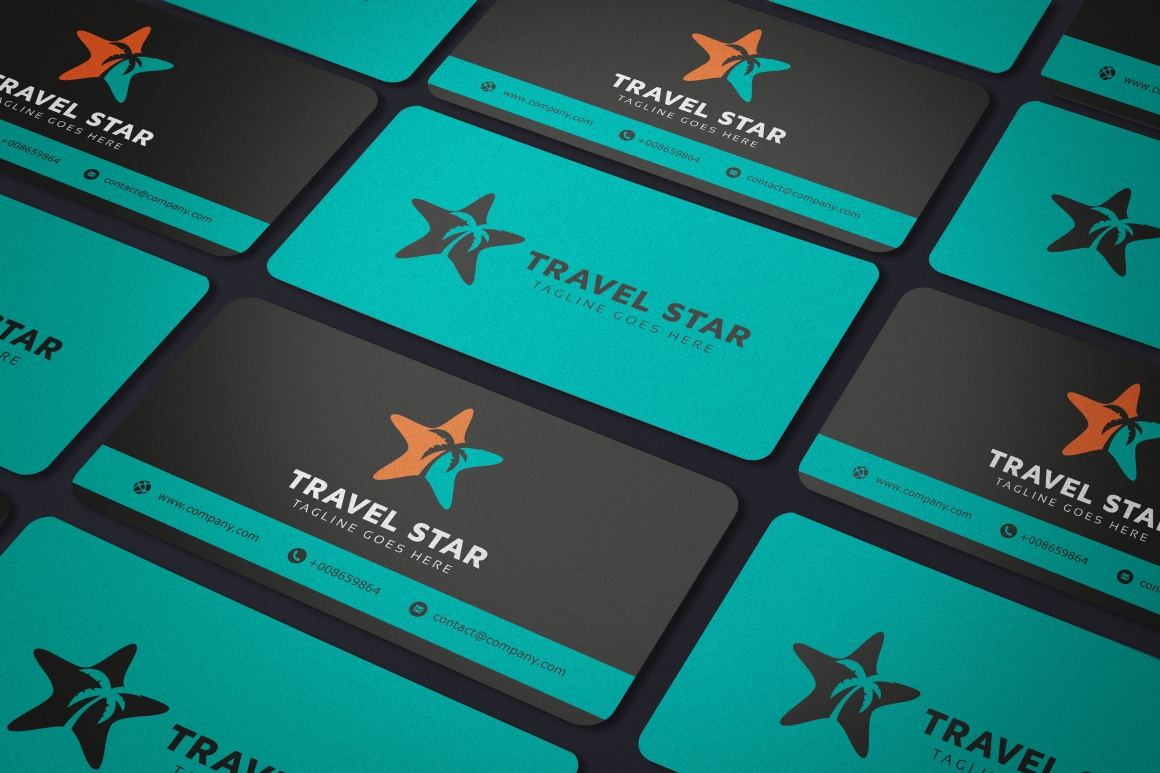 Download Шаблон логотипа "Travel Star Logo Template" / Travel Star Logo Template - Шаблон логотипа на тему графика beach coconut destination getaway happy holiday hotel illustrative island vacation log journey leisure logo logotype nice ocean palm resort sea