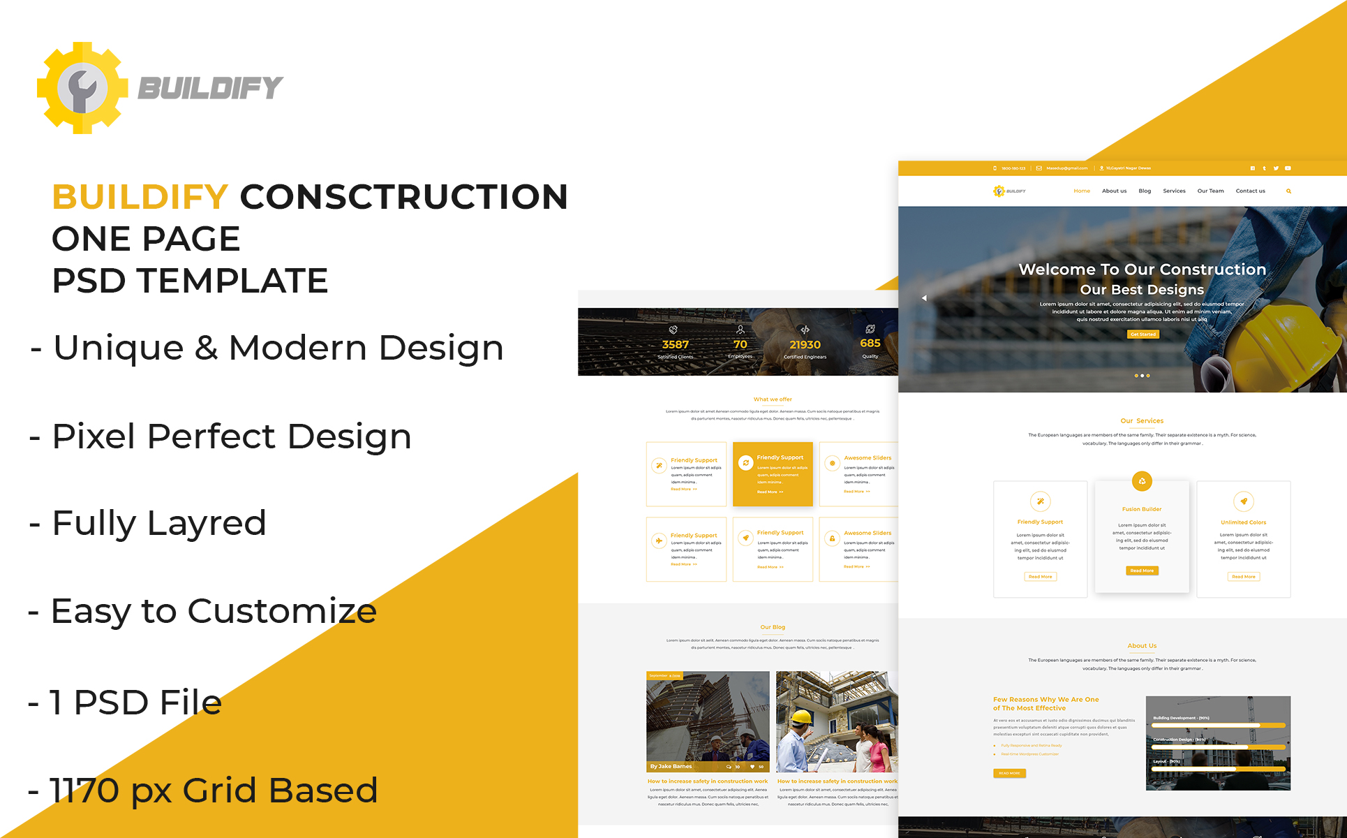 Buildify One Page PSD Template