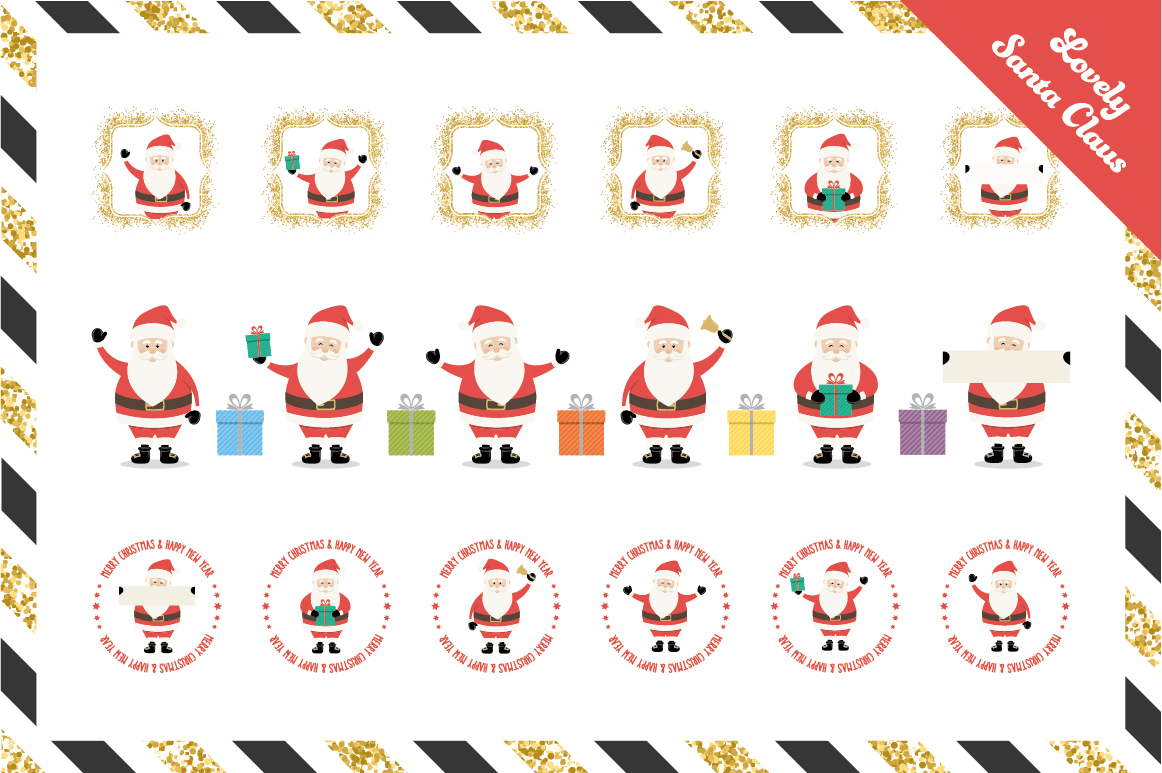 Download Иллюстрация "Vector Christmas Collection - Illustration" / Vector Christmas Collection - Illustration - Иллюстрация на тему графика christmas card background glitter sparkle set collection elements diy digital paper graphic clipart seamless patterns santa claus overlay frame holidays