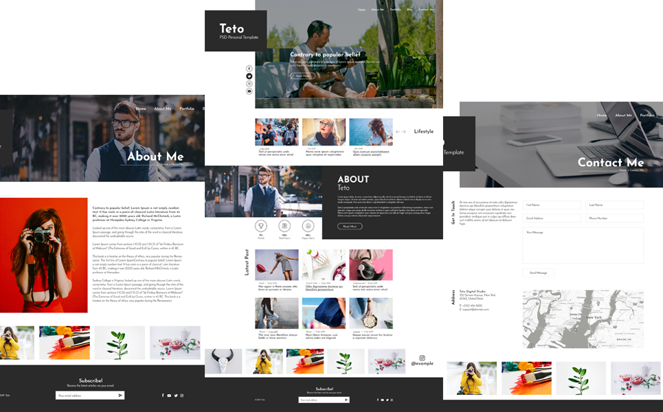 Download PSD шаблон "Teto - Personal Portfolio PSD Template" / Teto - Personal Portfolio PSD Template - PSD шаблон на тему графика blog blogging clean creative minimal modern photography psd design portfolio personal