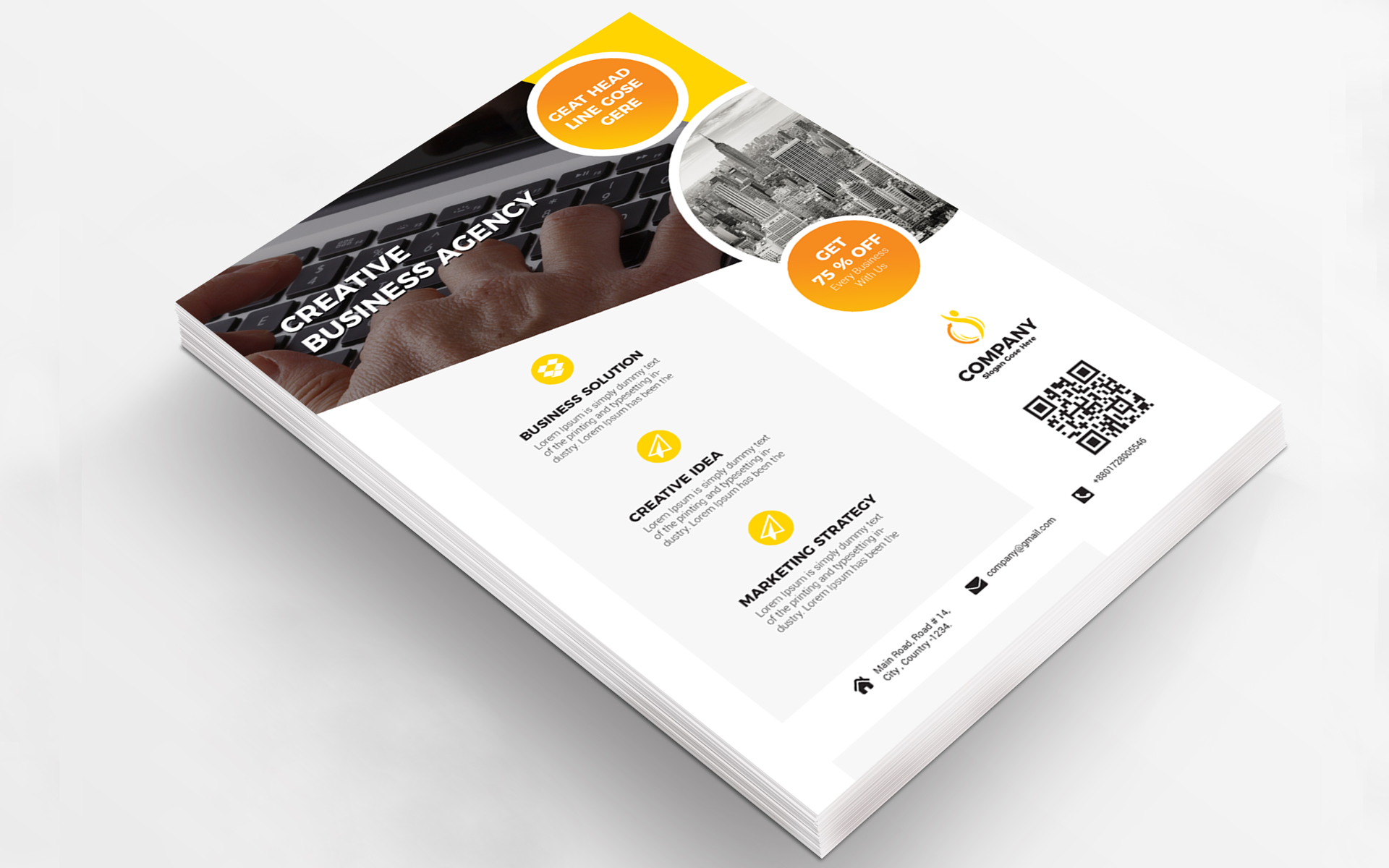 Download Фирменный стиль "Creative Thinking Business Flyer - Corporate Identity Template" / Creative Thinking Business Flyer - Corporate Identity Template - Фирменный стиль на тему графика abstract art artistic blue building computer corporate graph graphic green hi-quality id kit internet logo modern multimedia official photo play