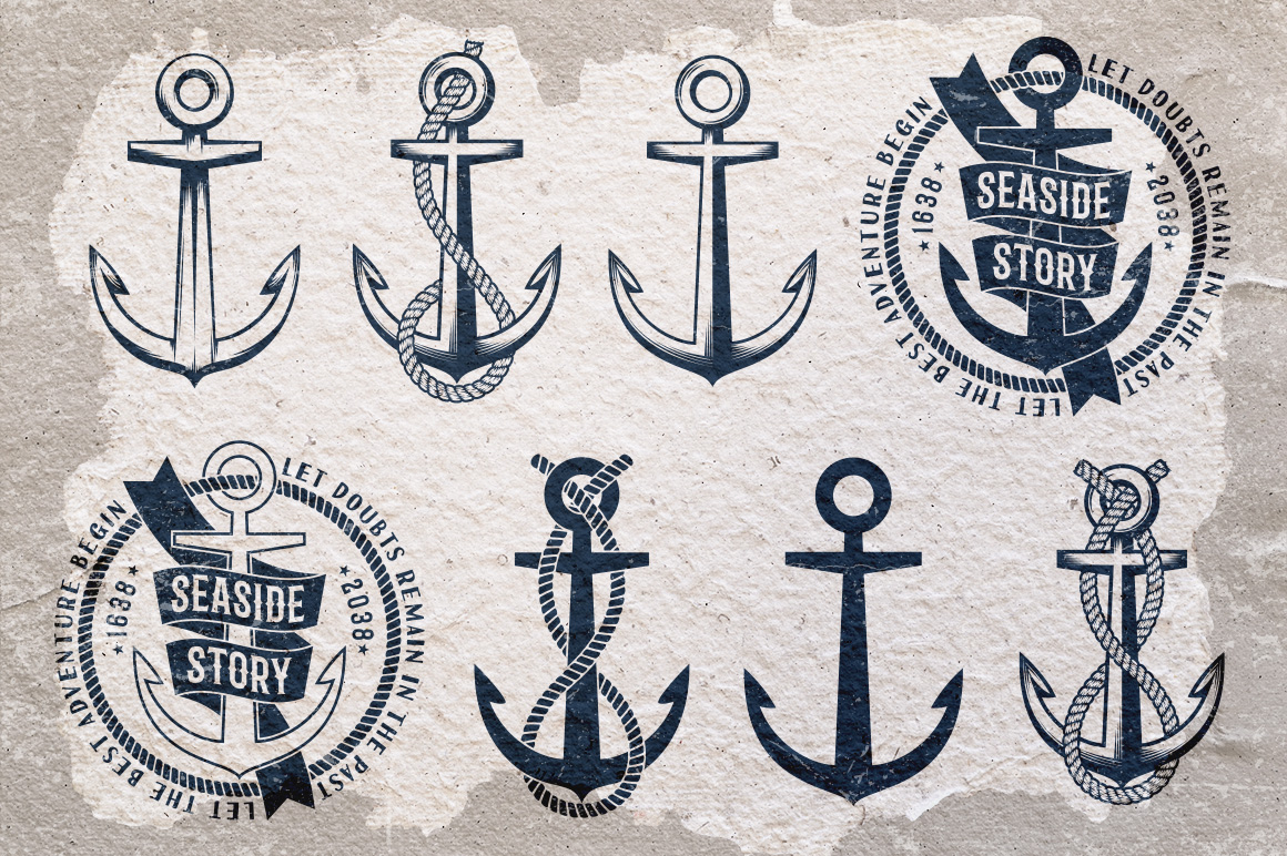 Download Иллюстрация "Anchor Logo Set - Illustration" / Anchor Logo Set - Illustration - Иллюстрация на тему графика emblem badge label illustration banner professional poster stamp ribbon symbol