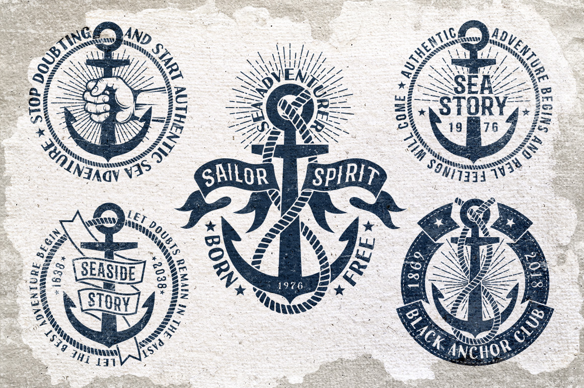 Download Иллюстрация "Anchor Logo Set - Illustration" / Anchor Logo Set - Illustration - Иллюстрация на тему графика emblem badge label illustration banner professional poster stamp ribbon symbol