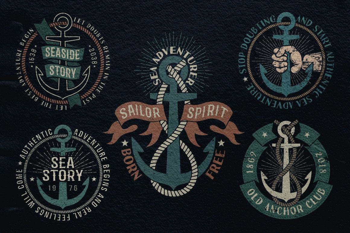 Download Иллюстрация "Anchor Logo Set - Illustration" / Anchor Logo Set - Illustration - Иллюстрация на тему графика emblem badge label illustration banner professional poster stamp ribbon symbol