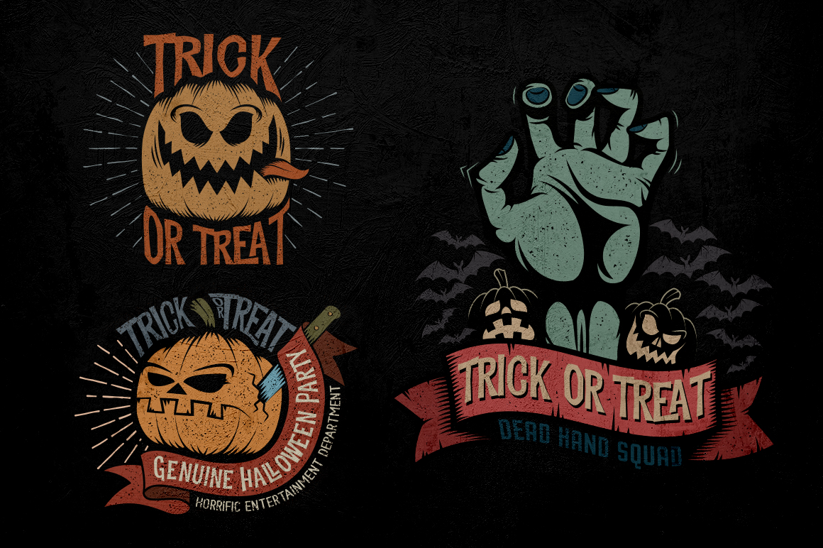 Download Иллюстрация "Halloween Logo Pack - Illustration" / Halloween Logo Pack - Illustration - Иллюстрация на тему графика emblem badge label illustration banner professional poster stamp ribbon symbol