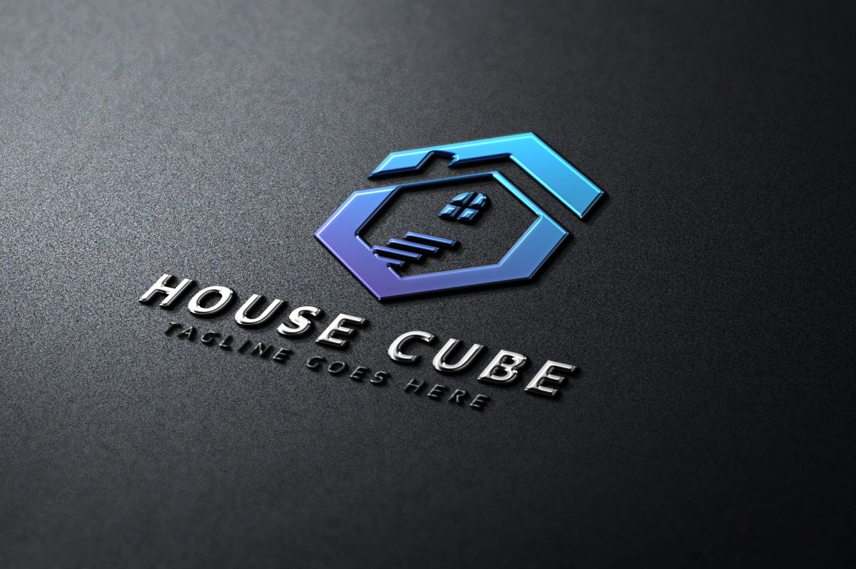 Download Шаблон логотипа "House Cube Logo Template" / House Cube Logo Template - Шаблон логотипа на тему графика architect brand branding building cube design door green hexa home house interior logo logotype modern professional template vector window