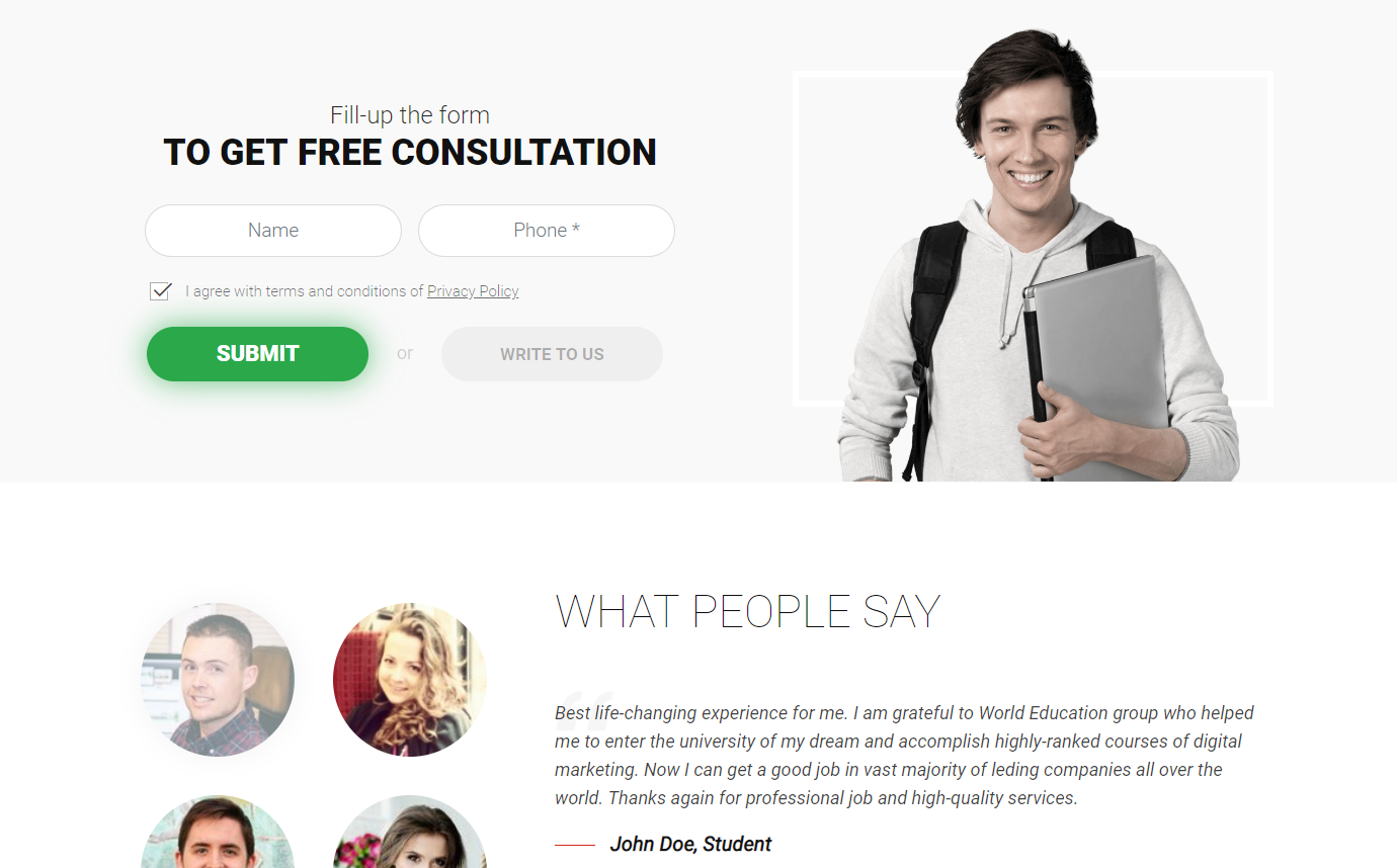 EDUSMART - Education Landing Page Template