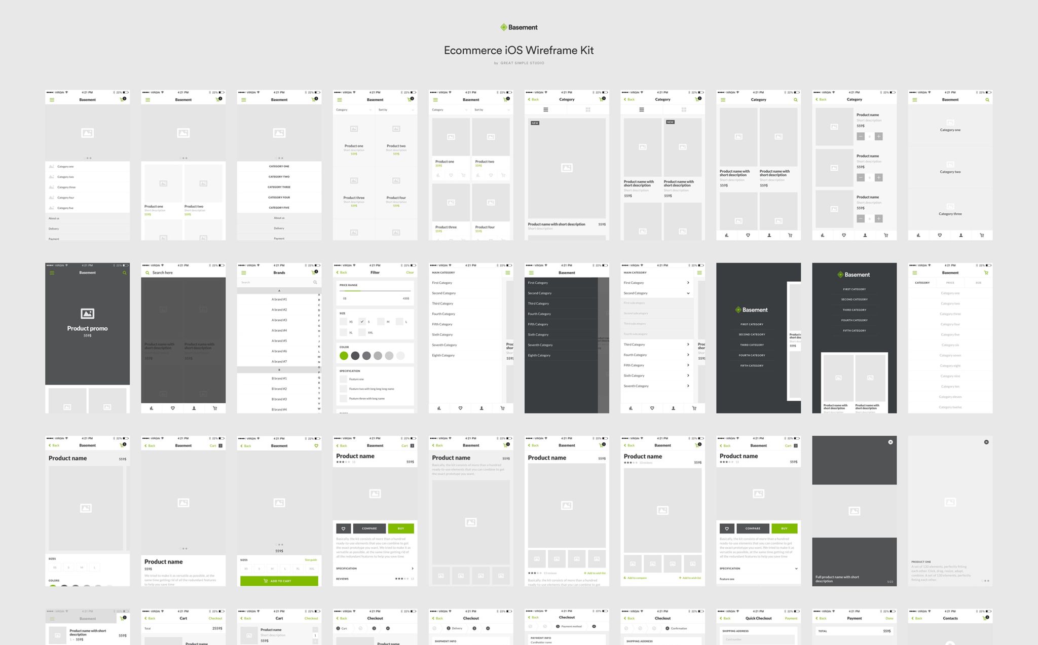 Download UI элементы "App Design Starter Kit UI Elements" / App Design Starter Kit UI Elements - UI элементы на тему графика app sketch photoshop ui kit prototype ios