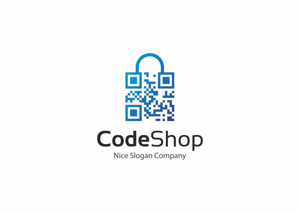 Download Шаблон логотипа "Code Shop Logo Template" / Code Shop Logo Template - Шаблон логотипа на тему графика bag basket budget business card credit girls mal market marketing media modern money professional shop shopping shopping center solution store